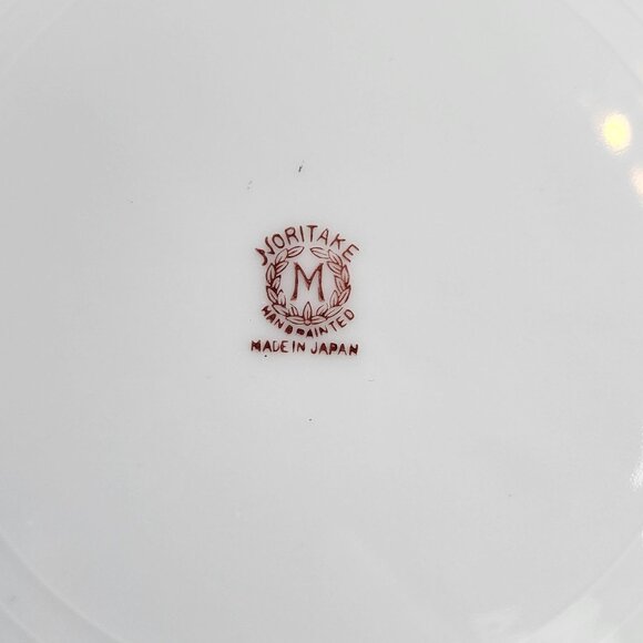 Noritake Hand Painted Octagon Dinner Plate Gold Rim 8'' Made in Japan - Picture 6 of 7